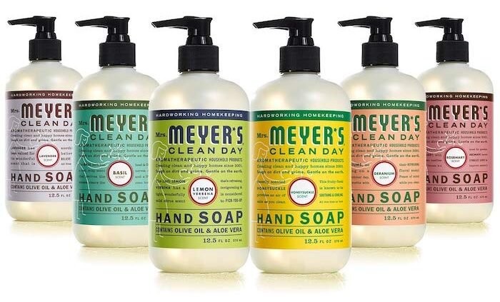 6-pack of Mrs. Meyers hand soap.