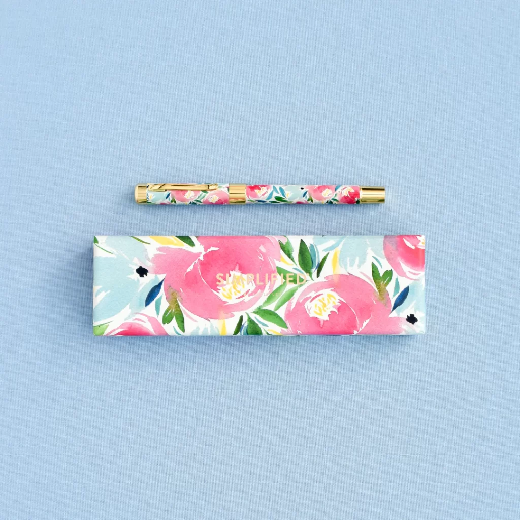 Floral pen and matching gift box.