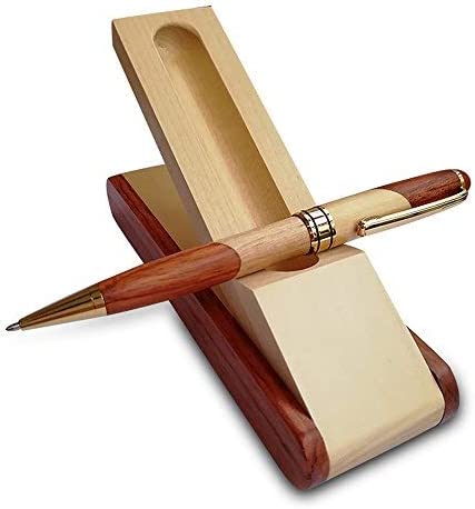 Fancy wooden pen and matching wood box.