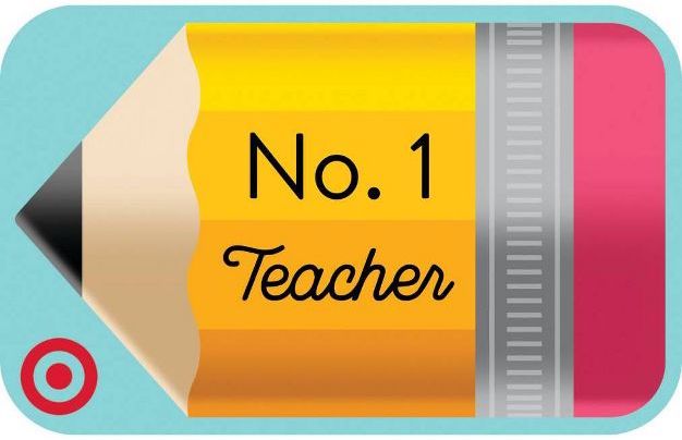 Target gift card that says No. 1 Teacher.