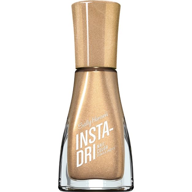 A bottle of Sally Hansen Insta-Dry Nail Color Go for Gold polish.