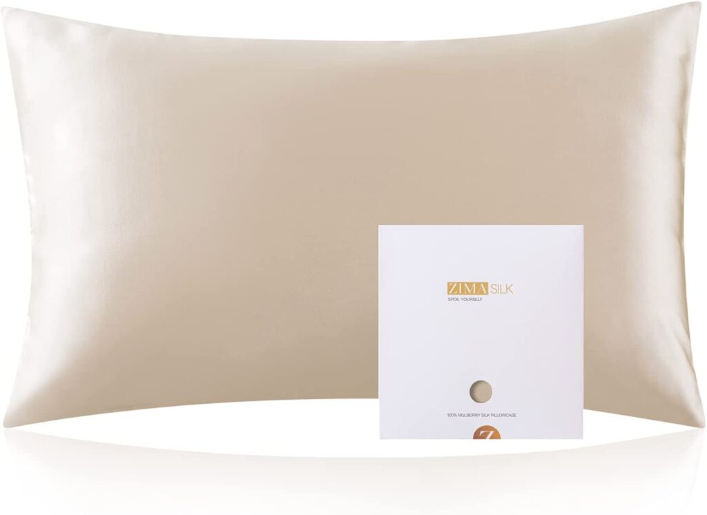 A beige silk pillowcase.