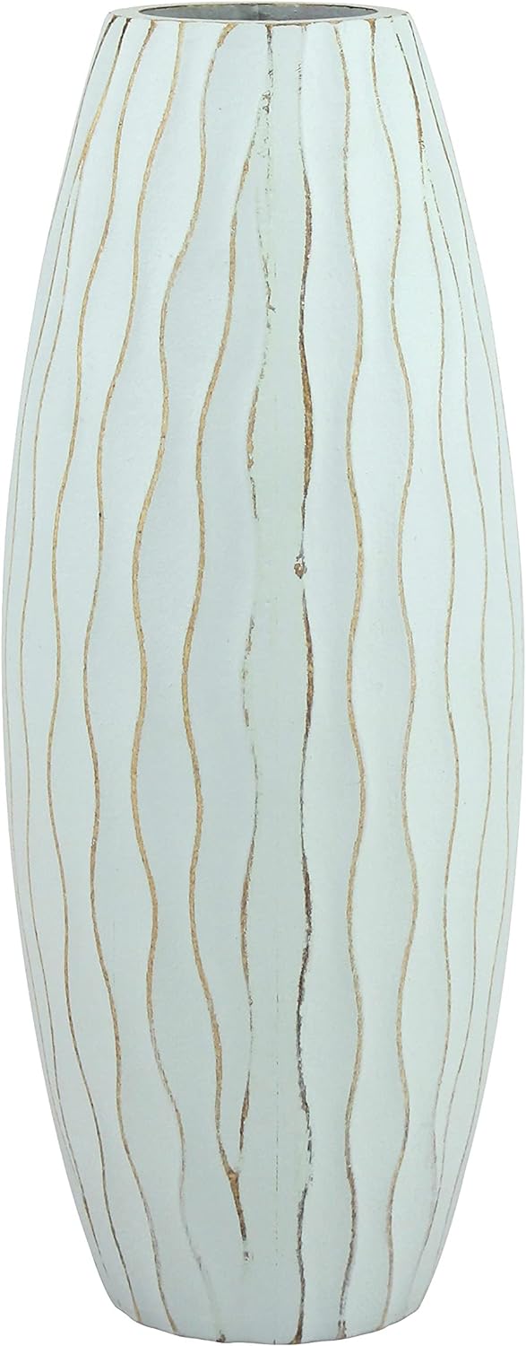 A light blue wooden vase.