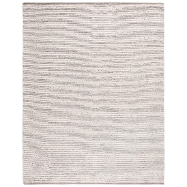 A beige and ivory rug with a subtle stripe.