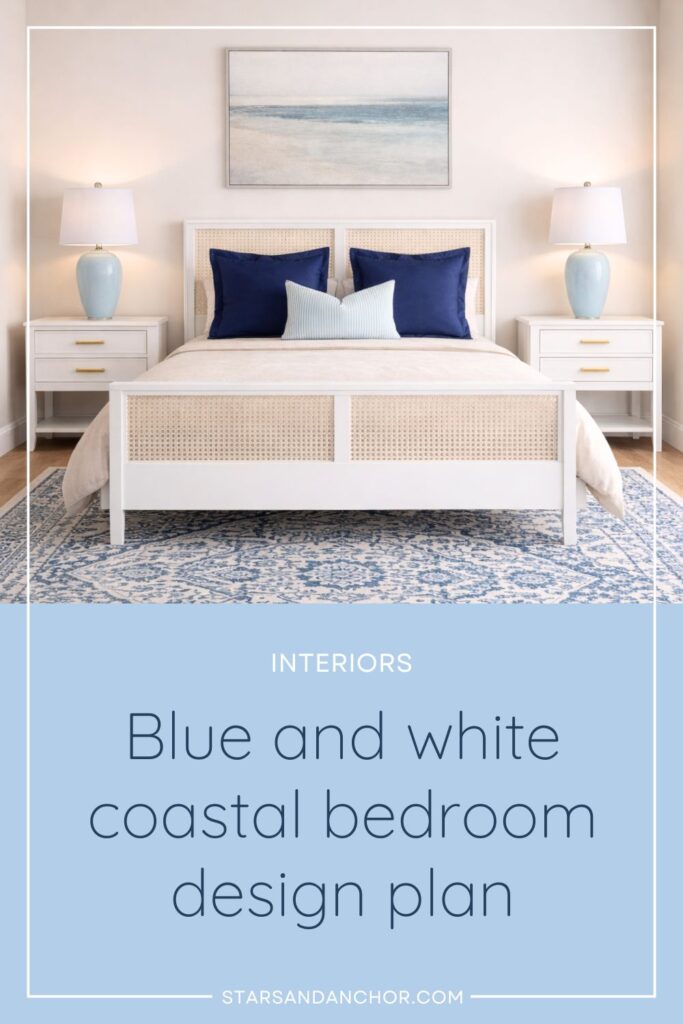 Coastal Guest Bedroom Design Plan and Progress - Stars & Anchor